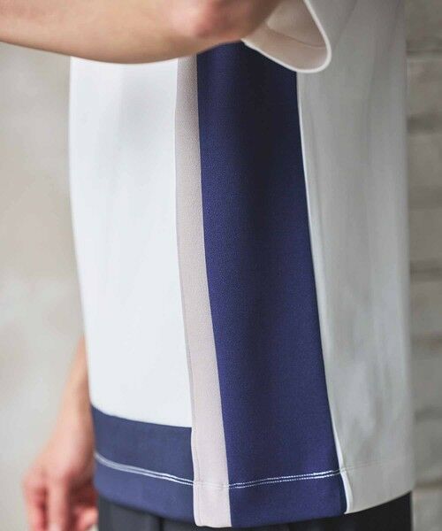 MEN'S BIGI / メンズビギ Tシャツ | ポンチ×梨地Wフェイス切替Tシャツ | 詳細6