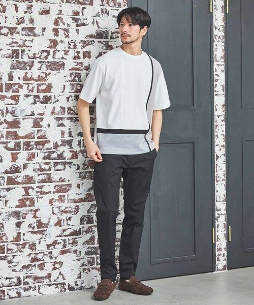 MEN'S BIGI / メンズビギ Tシャツ | ポンチ×梨地Wフェイス切替Tシャツ | 詳細18