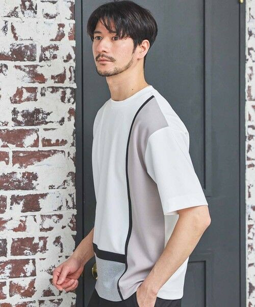 MEN'S BIGI / メンズビギ Tシャツ | ポンチ×梨地Wフェイス切替Tシャツ | 詳細14