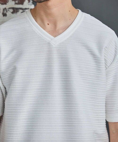 MEN'S BIGI / メンズビギ Tシャツ | タックジャガードVネックTシャツ | 詳細4