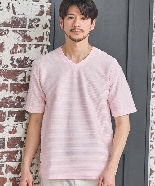 MEN'S BIGI / メンズビギ Tシャツ | タックジャガードVネックTシャツ | 詳細5
