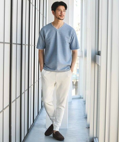 MEN'S BIGI / メンズビギ Tシャツ | タックジャガードVネックTシャツ | 詳細14