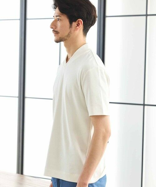 MEN'S BIGI / メンズビギ Tシャツ | シルケットスムースVネックテーラーTシャツ | 詳細1
