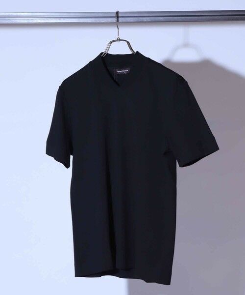 MEN'S BIGI / メンズビギ Tシャツ | シルケットスムースVネックテーラーTシャツ（ブラック）