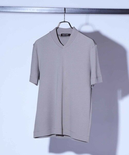 MEN'S BIGI / メンズビギ Tシャツ | シルケットスムースVネックテーラーTシャツ（グレー系）