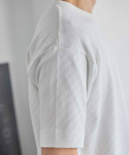 MEN'S BIGI / メンズビギ Tシャツ | シェブロン柄リンクスジャガードTシャツ | 詳細5