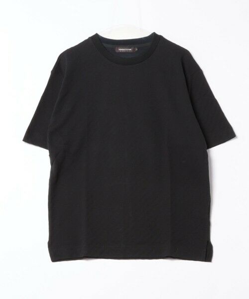 MEN'S BIGI / メンズビギ Tシャツ | シェブロン柄リンクスジャガードTシャツ（ブラック）