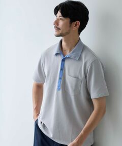 MEN'S BIGI / メンズビギ ポロシャツ | ハニカム裏メッシュイタリアンカラーポロシャツ