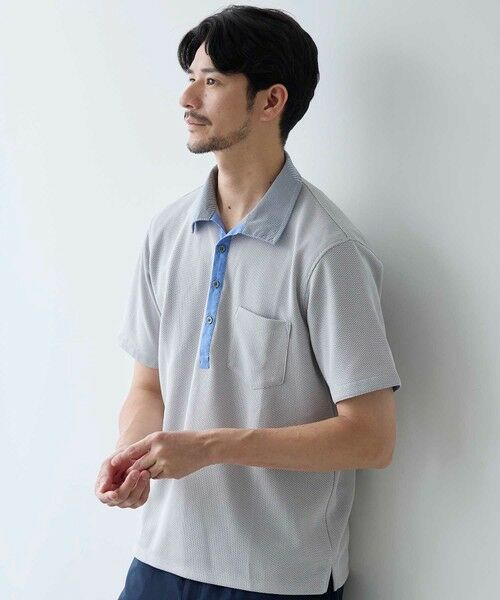 MEN'S BIGI / メンズビギ ポロシャツ | ハニカム裏メッシュイタリアンカラーポロシャツ | 詳細1