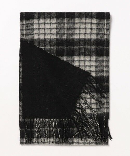 MEN'S BIGI / メンズビギ マフラー・ショール・スヌード・ストール | カシミヤ混チェックマフラー（ブラック系）