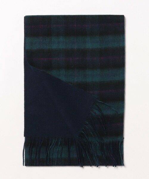 MEN'S BIGI / メンズビギ マフラー・ショール・スヌード・ストール | カシミヤ混チェックマフラー（ネイビー系）