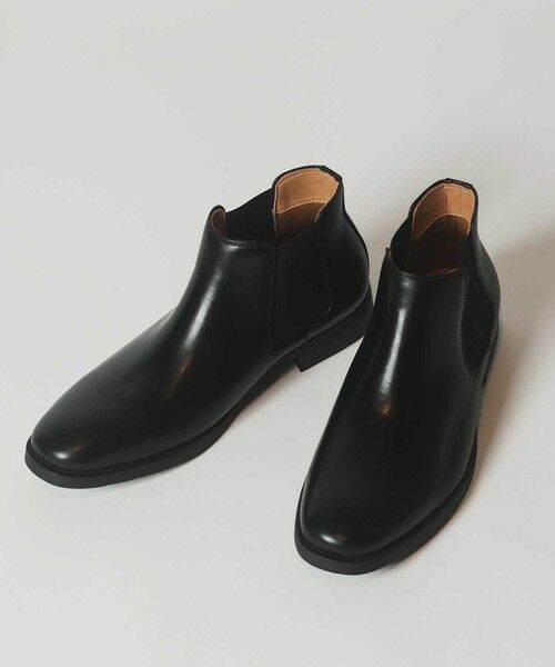 MEN'S BIGI / メンズビギ ブーツ（ロング丈） | フェイクレザーサイドゴアブーツ（ブラック）