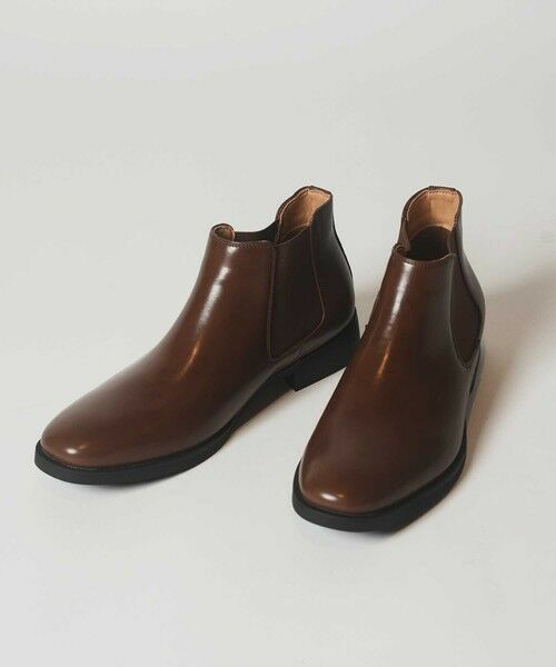 MEN'S BIGI / メンズビギ ブーツ（ロング丈） | フェイクレザーサイドゴアブーツ（ブラウン）