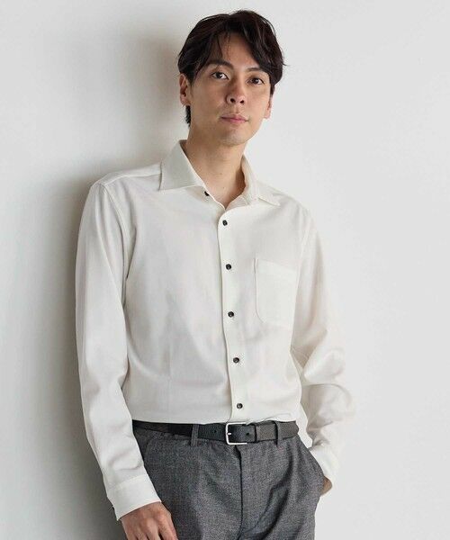 MEN'S BIGI / メンズビギ シャツ・ブラウス | シャークスキンホリゾンタルカラーシャツ（ホワイト）