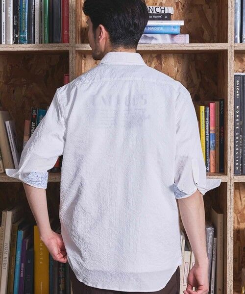 MEN'S BIGI / メンズビギ シャツ・ブラウス | ナチュラルストレッチワッシャー七分袖ワイドカラーシャツ | 詳細4