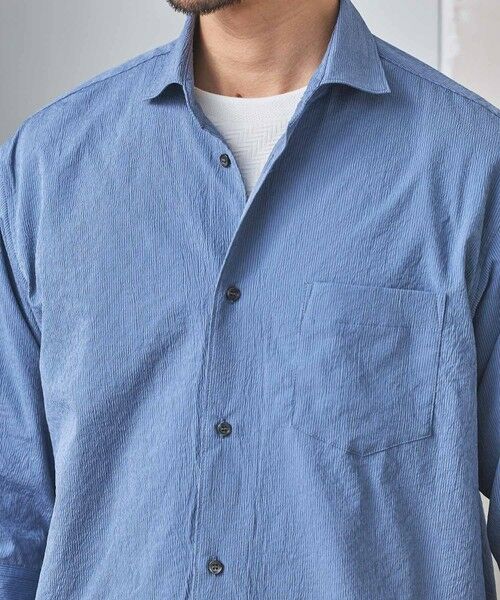 MEN'S BIGI / メンズビギ シャツ・ブラウス | ナチュラルストレッチワッシャー七分袖ワイドカラーシャツ | 詳細8