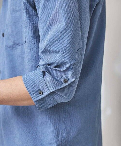 MEN'S BIGI / メンズビギ シャツ・ブラウス | ナチュラルストレッチワッシャー七分袖ワイドカラーシャツ | 詳細10
