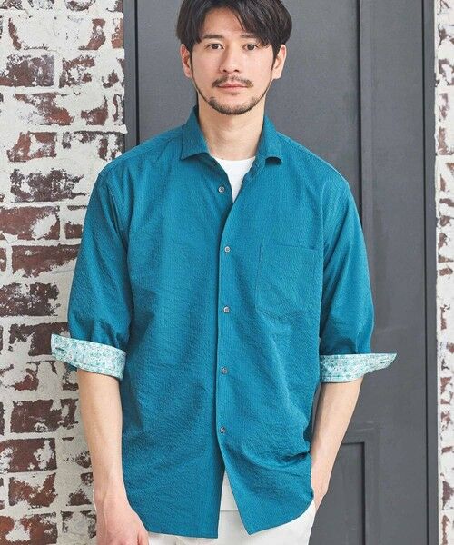 MEN'S BIGI / メンズビギ シャツ・ブラウス | ナチュラルストレッチワッシャー七分袖ワイドカラーシャツ | 詳細14