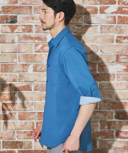 MEN'S BIGI / メンズビギ シャツ・ブラウス | ストレッチカチオン七分袖シャツ | 詳細3