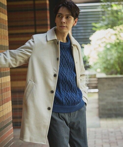 MEN'S BIGI / メンズビギ ステンカラーコート | カットカルゼステンカラーコート | 詳細2