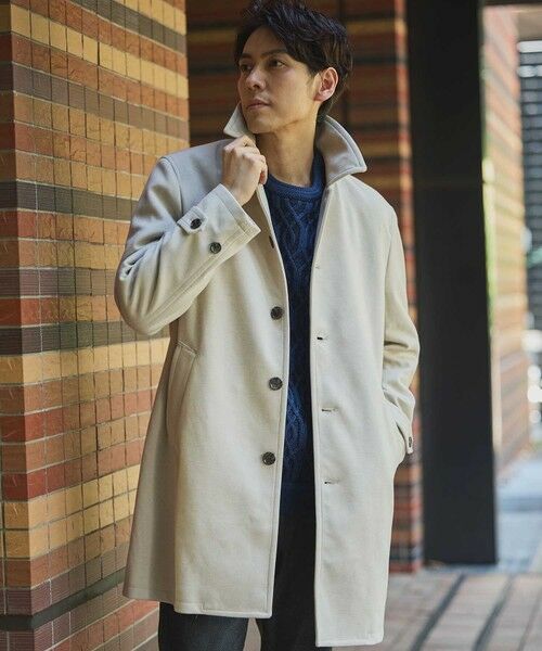 MEN'S BIGI / メンズビギ ステンカラーコート | カットカルゼステンカラーコート | 詳細3