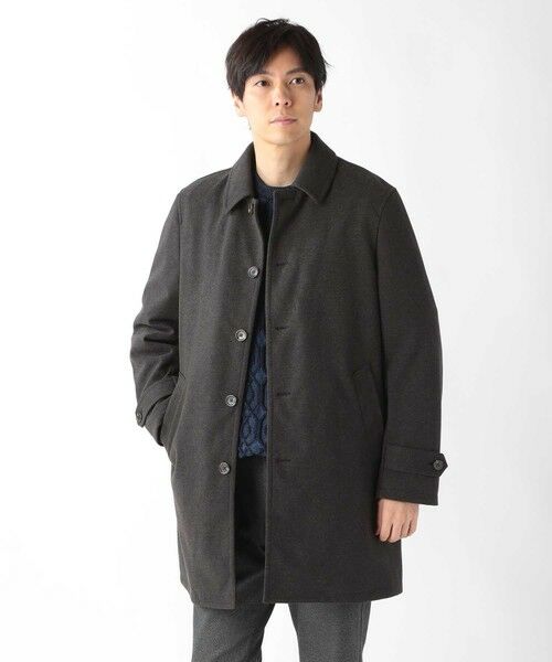 MEN'S BIGI / メンズビギ ステンカラーコート | カットカルゼステンカラーコート | 詳細7