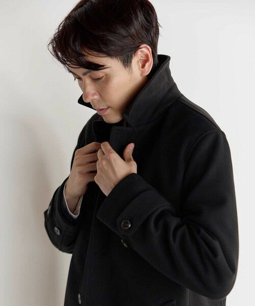 MEN'S BIGI / メンズビギ ステンカラーコート | カットカルゼステンカラーコート | 詳細16