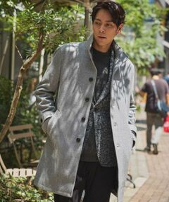 MEN'S BIGI / メンズビギ その他アウター | ヘリンボンスタンドカラーコート
