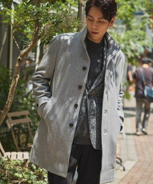 MEN'S BIGI / メンズビギ その他アウター | ヘリンボンスタンドカラーコート | 詳細3