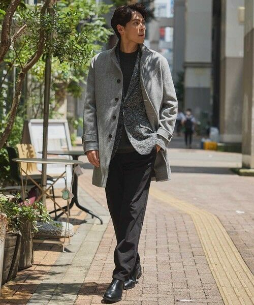 MEN'S BIGI / メンズビギ その他アウター | ヘリンボンスタンドカラーコート | 詳細4