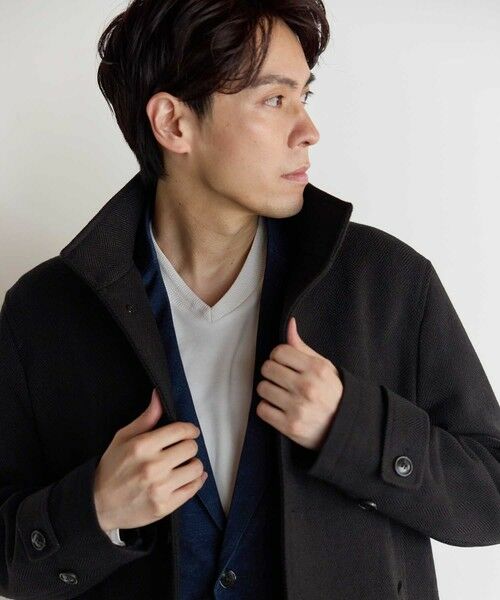 MEN'S BIGI / メンズビギ その他アウター | ヘリンボンスタンドカラーコート | 詳細10
