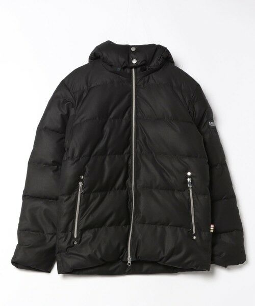 MEN'S BIGI / メンズビギ ダウンジャケット・ベスト | 【PRO-SPERITY/プロスペリティ×UNION STATION】　　T/Rツイルシレー加工中綿フーデッドブルゾン（ブラック）