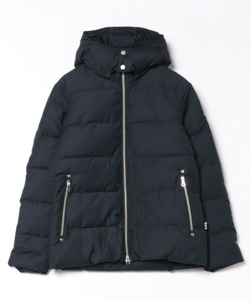 MEN'S BIGI / メンズビギ ダウンジャケット・ベスト | 【PRO-SPERITY/プロスペリティ×UNION STATION】　　T/Rツイルシレー加工中綿フーデッドブルゾン（ネイビー）