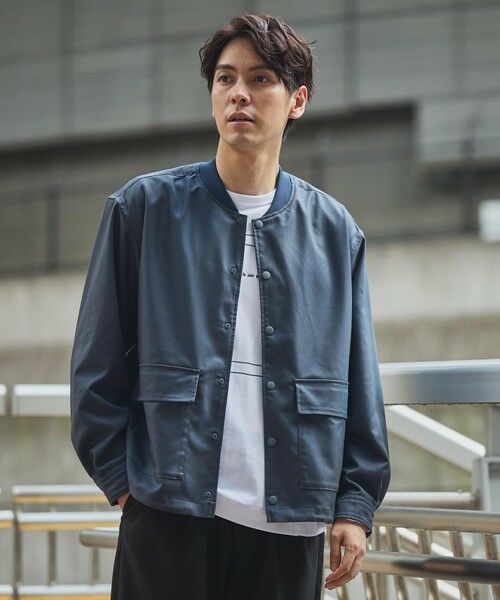 MEN'S BIGI / メンズビギ ブルゾン | 【セットアップ着用可能】ポリエステルギャバジンシャツブルゾン（グレー）