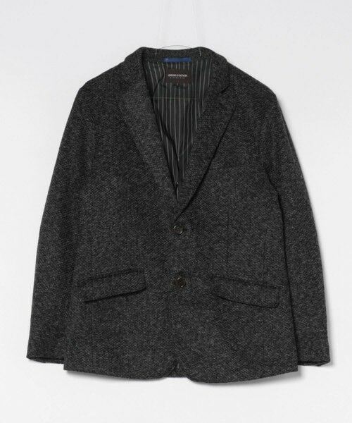MEN'S BIGI / メンズビギ テーラードジャケット | ラーベン編みテーラードジャケット（ダークグレー系）