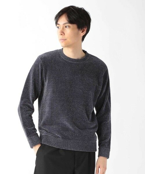 MEN'S BIGI / メンズビギ ニット・セーター | 【洗える】クルーネックモールニット（チャコールグレー）