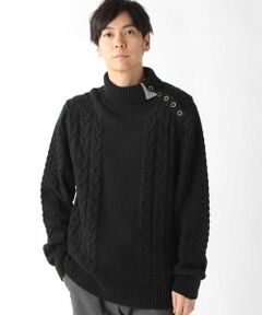 MEN'S BIGI / メンズビギ ニット・セーター | ドクターネックケーブルニット