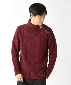 MEN'S BIGI / メンズビギ ニット・セーター | ドクターネックケーブルニット