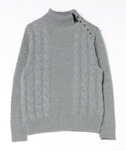 MEN'S BIGI / メンズビギ ニット・セーター | ドクターネックケーブルニット（グレー）
