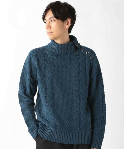 MEN'S BIGI / メンズビギ ニット・セーター | ドクターネックケーブルニット | 詳細10
