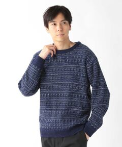 MEN'S BIGI / メンズビギ ニット・セーター | ツイードライクニットリラックスプルオーバー