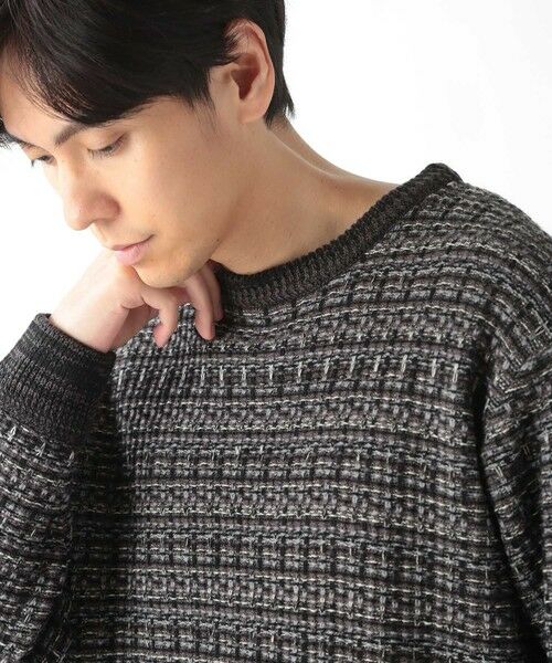 MEN'S BIGI / メンズビギ ニット・セーター | ツイードライクニットリラックスプルオーバー | 詳細9