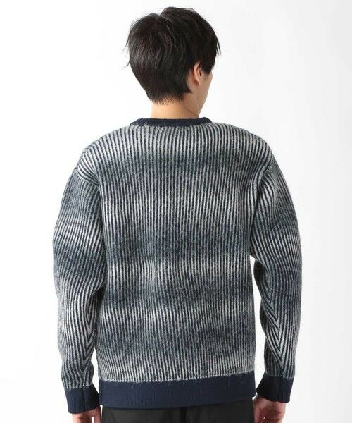 MEN'S BIGI / メンズビギ ニット・セーター | グラデーション ストライプ ボーダー クルーネックニット | 詳細6