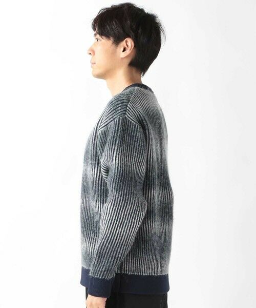MEN'S BIGI / メンズビギ ニット・セーター | グラデーション ストライプ ボーダー クルーネックニット | 詳細7