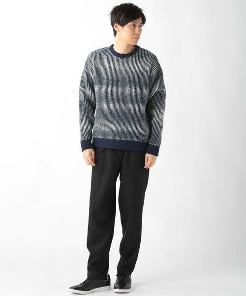 MEN'S BIGI / メンズビギ ニット・セーター | グラデーション ストライプ ボーダー クルーネックニット | 詳細8