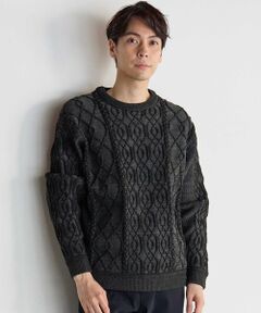 MEN'S BIGI / メンズビギ ニット・セーター | ケーブル編みプルオーバーニット