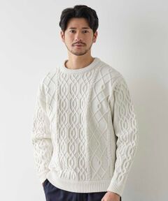 MEN'S BIGI / メンズビギ ニット・セーター | ケーブル編みプルオーバーニット