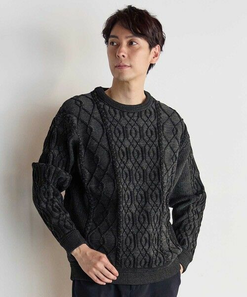 MEN'S BIGI / メンズビギ ニット・セーター | ケーブル編みプルオーバーニット | 詳細1