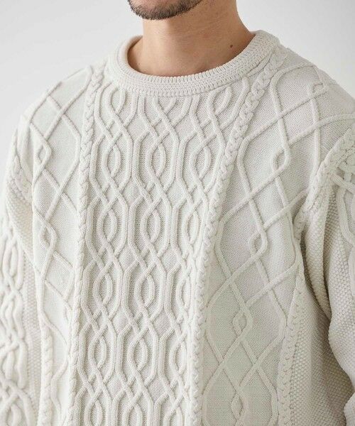 MEN'S BIGI / メンズビギ ニット・セーター | ケーブル編みプルオーバーニット | 詳細9