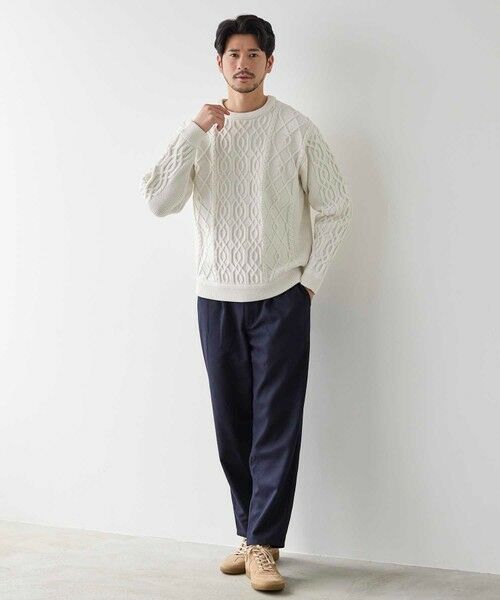 MEN'S BIGI / メンズビギ ニット・セーター | ケーブル編みプルオーバーニット | 詳細10